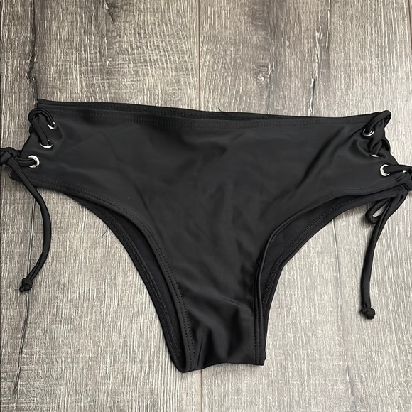 Black Lace-Up Bikini Set, Small - Picture 5 of 8